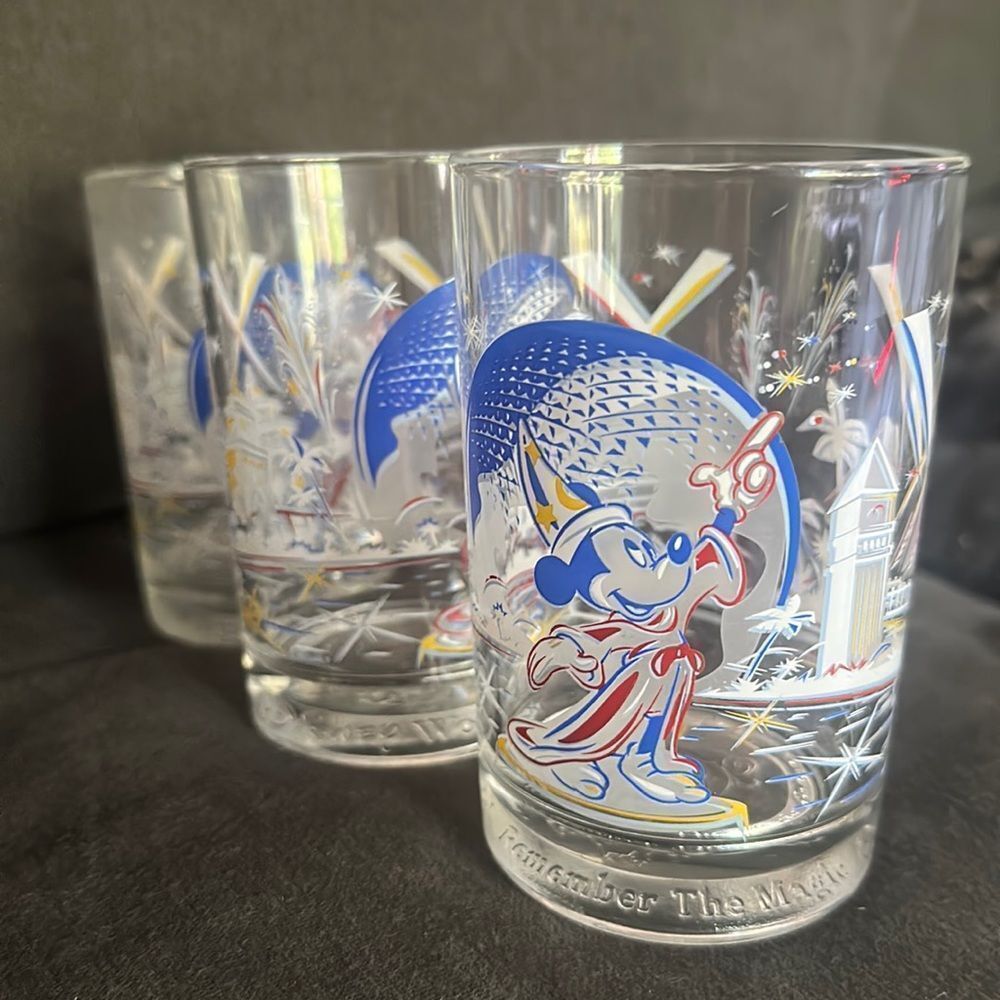 Vintage Disney Glass. 1 still available. Remember the magic. Walt Disney World